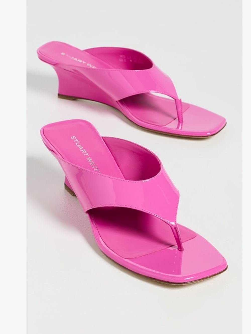 Stuart Weitzman Vinnie Wedge Thong Sandal 50 Sunset Pink